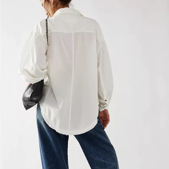 Free People We The Free Happy Hour White Button Top White Shirt XS - Picture 3 of 11